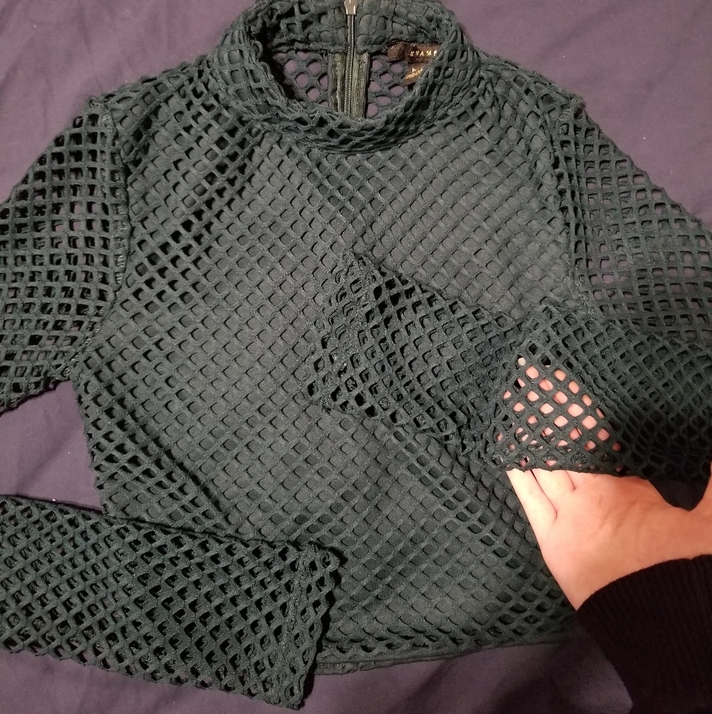Forest green fishnet top 🧜‍♀️
